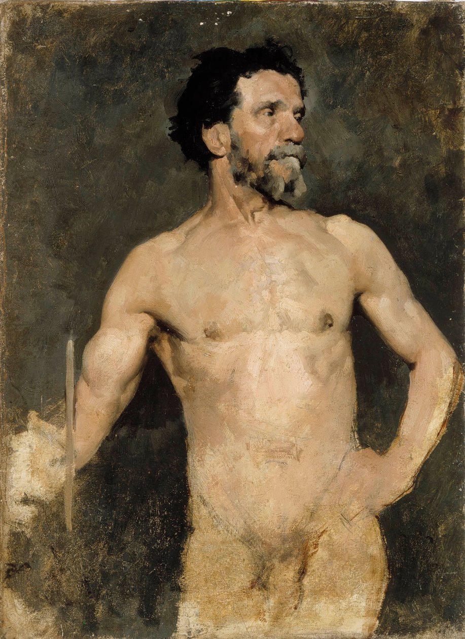 Modèle masculin, étude - Albert Edelfelt