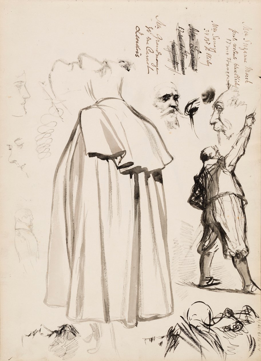 Figures masculines, visages - Albert Edelfelt