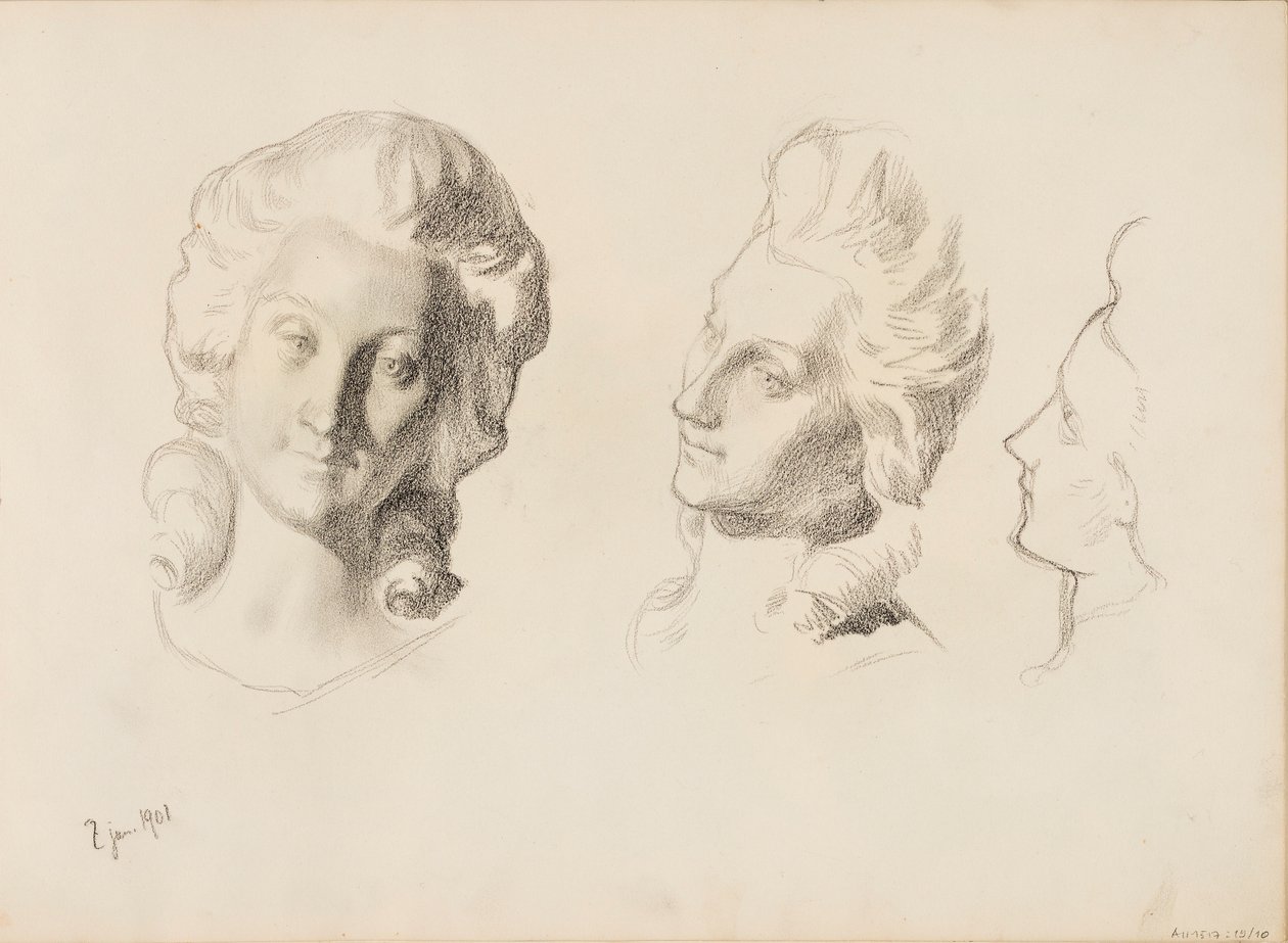 Masques, croquis / 1700 (Rokokoo), croquis - Albert Edelfelt