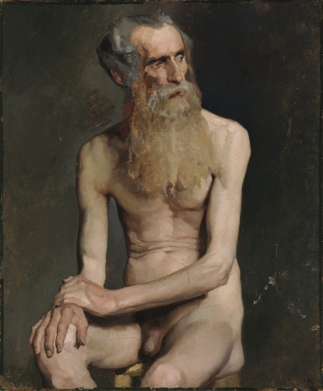 Vieil homme assis, étude de l