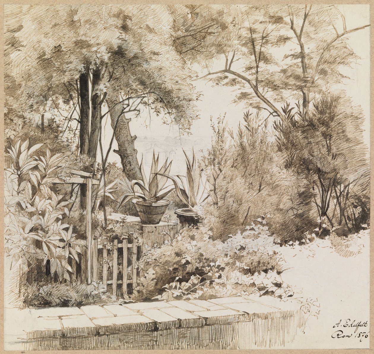 Parc à Rome - Albert Edelfelt