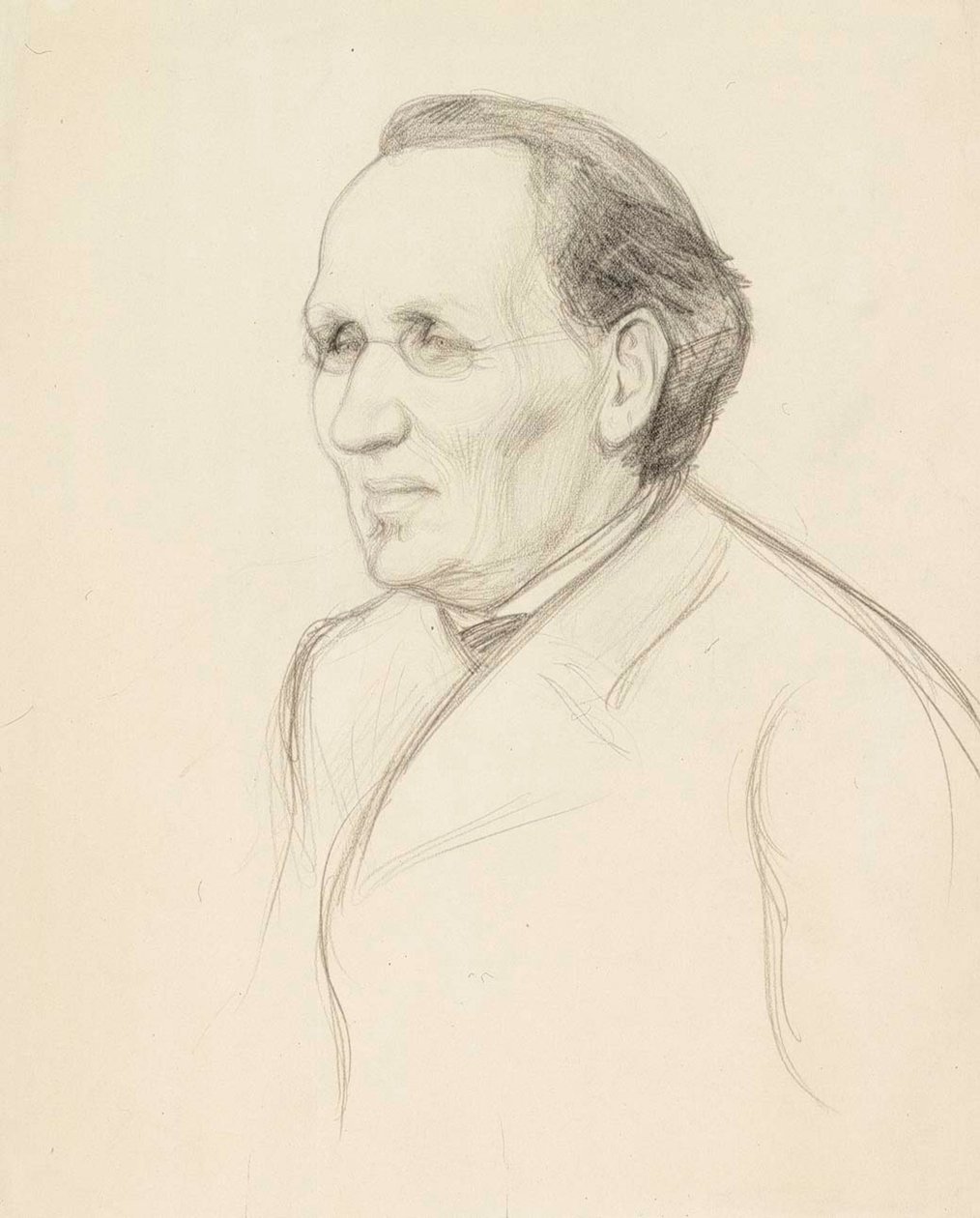 Étude de portrait du professeur Strömborg, buste - Albert Edelfelt
