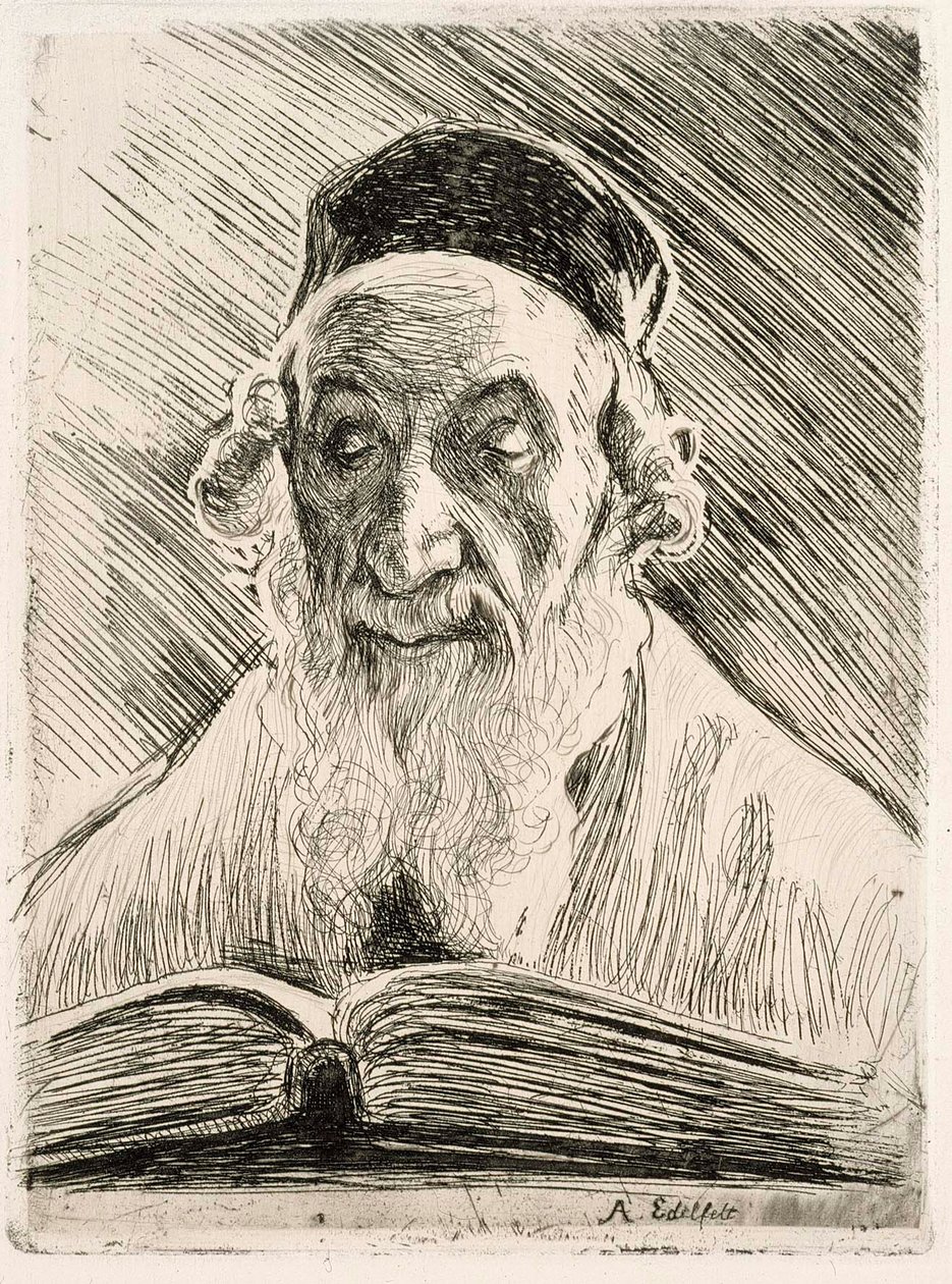 Lecture du rabbin - Albert Edelfelt