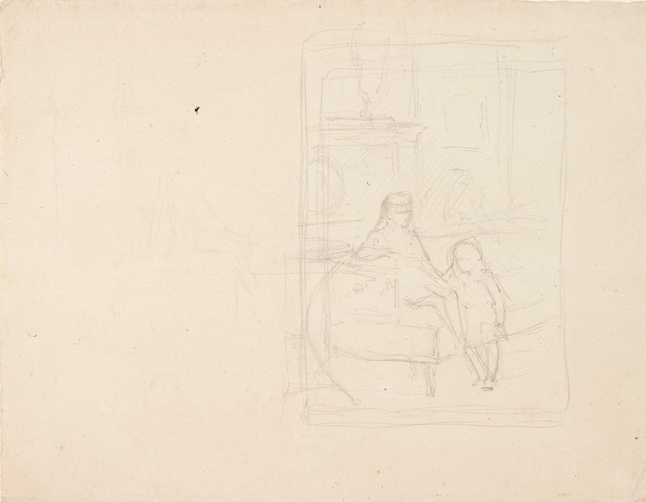 Esquisse représentant Michel et Xénia, les enfants du tsar Alexandre III - Albert Edelfelt