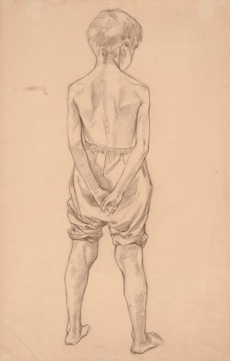 Jeune garçon debout, étude pour les garçons jouant sur le rivage - Albert Edelfelt