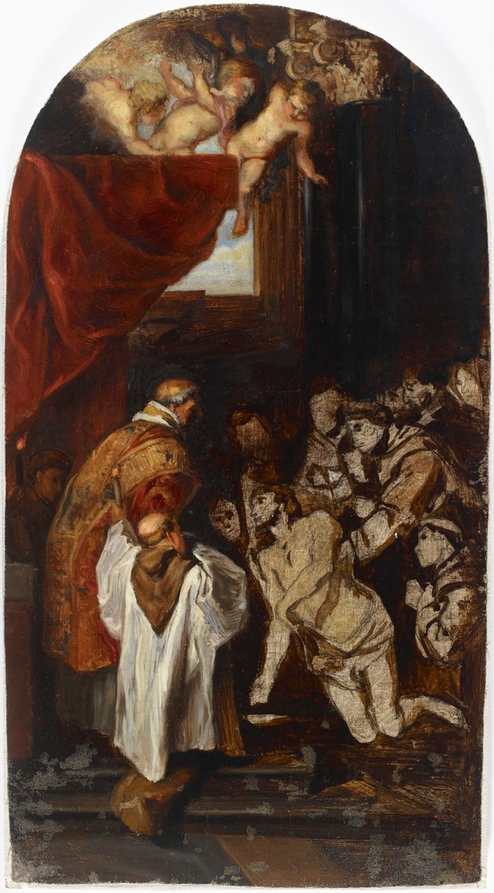 Die letzte heilige Kommunion des Heiligen Franziskus von Assisi, Kopie nach Rubens - Albert Edelfelt