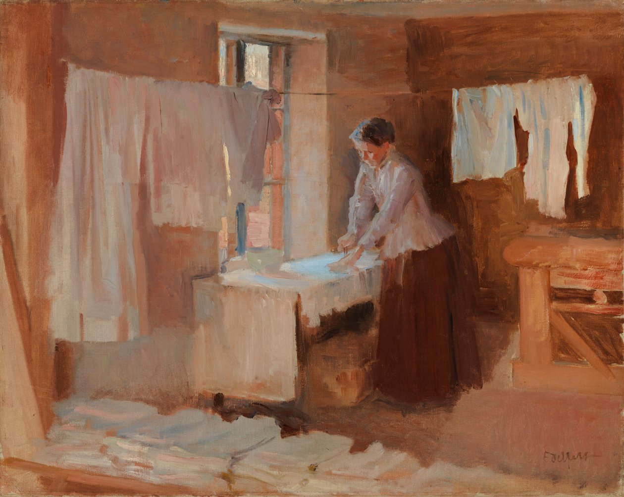 Femme repassant, étude pour les « Lavandières » - Albert Edelfelt