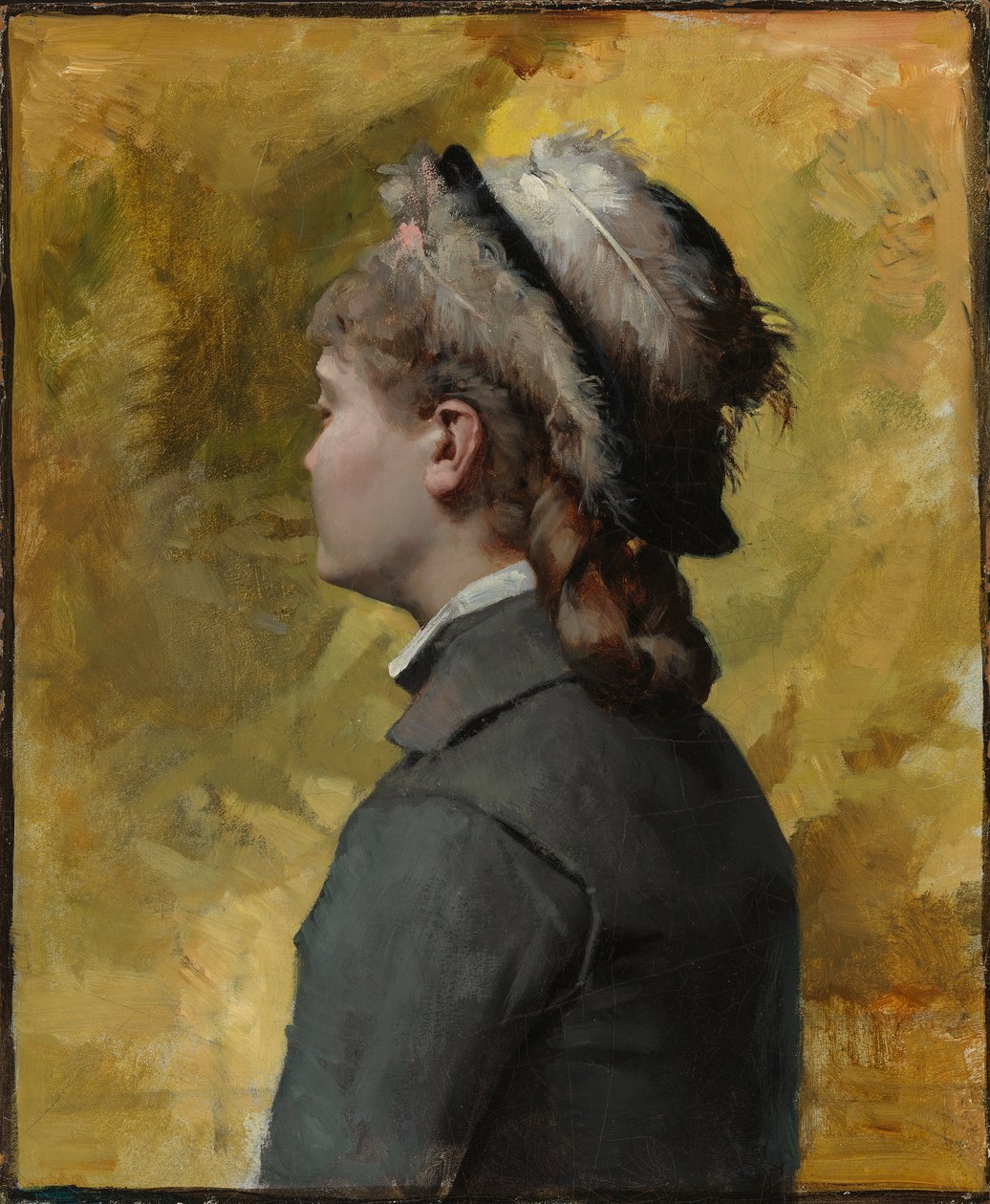 Jeune femme en gris - Albert Edelfelt