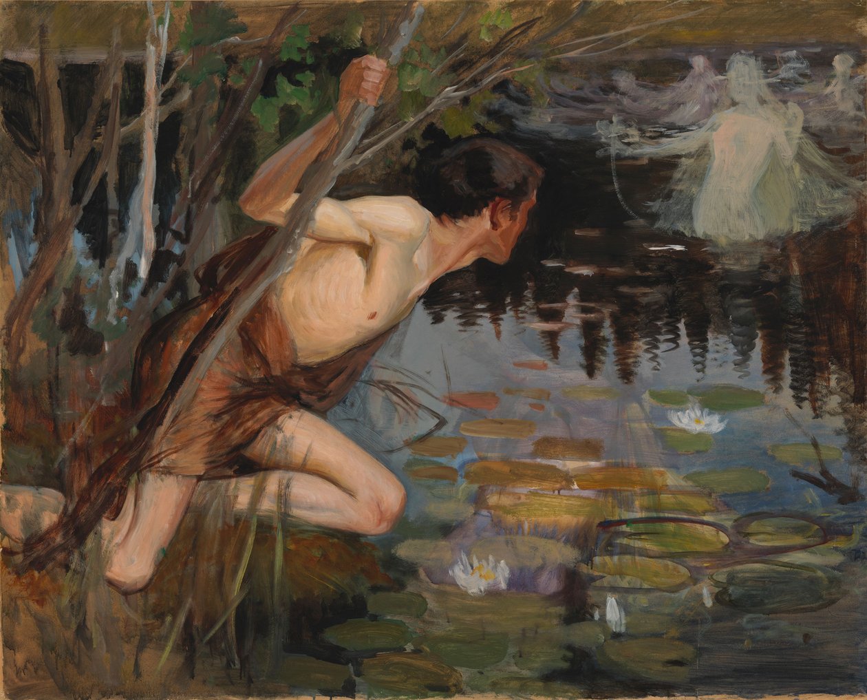 Jeunesse et une sirène, esquisse - Albert Edelfelt