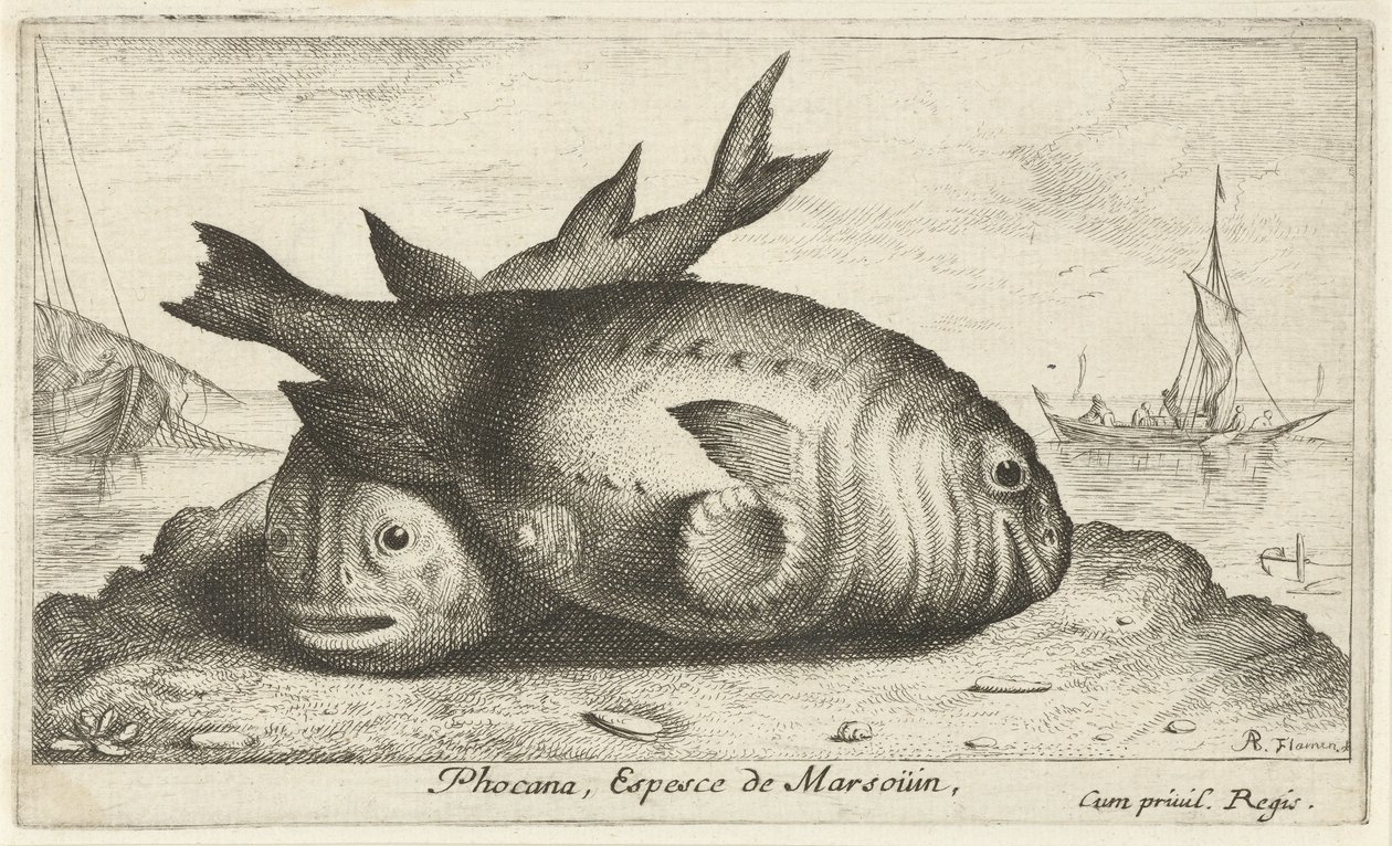 Deux marsouins sur la plage - Albert Flamen
