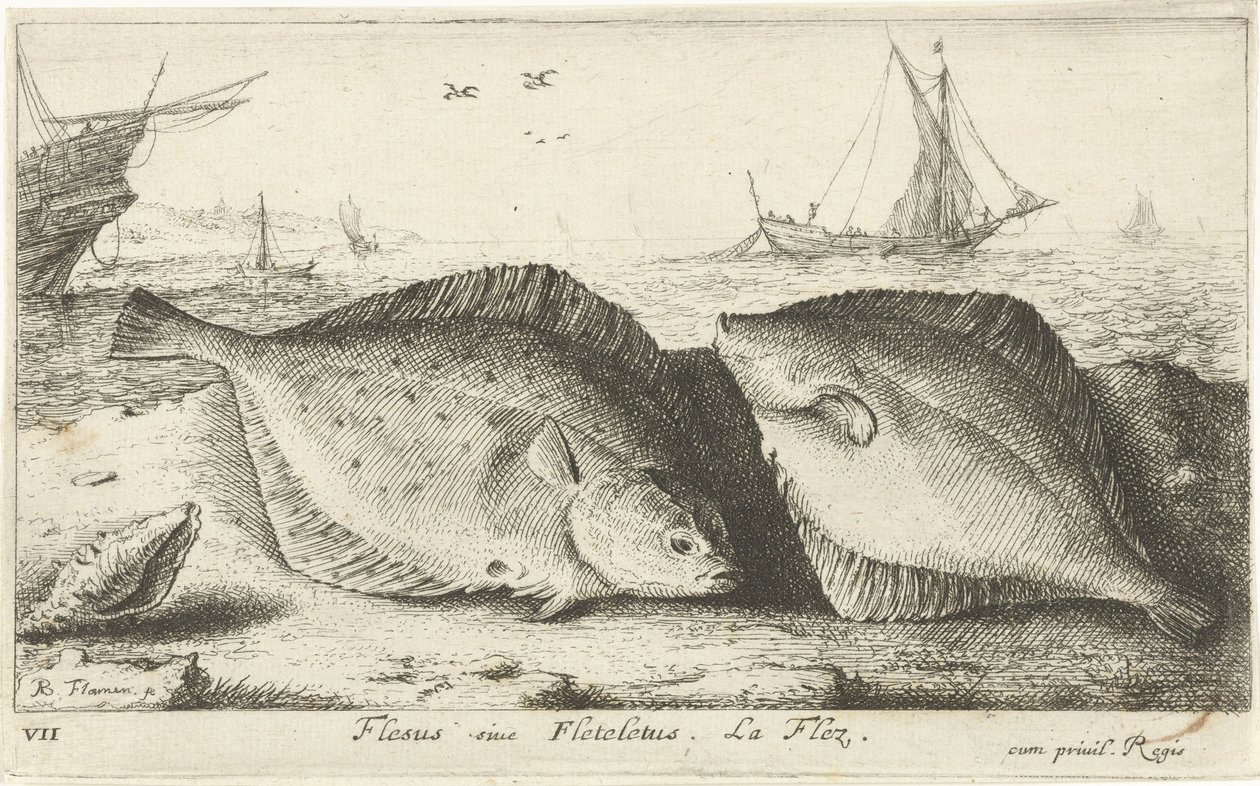 Deux plies sur la plage - Albert Flamen