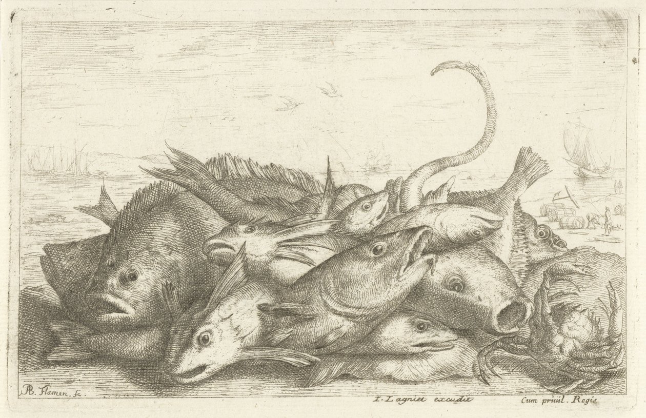 Pêche avec crabe (Verschillende vissoorten, Diverses Especes De Poissons tant de Mer, que d