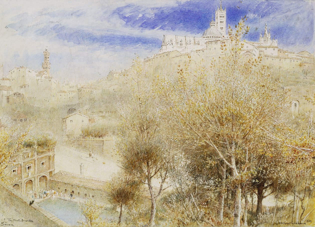 La Fonte Branda, Sienne, 1905 - Albert Goodwin