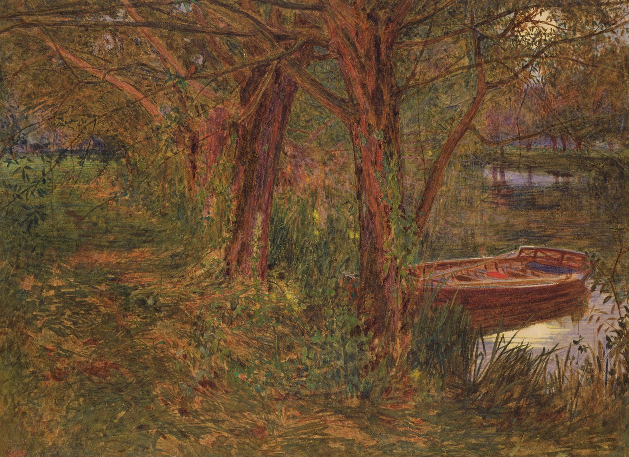 La rivière au crépuscule - Albert Goodwin