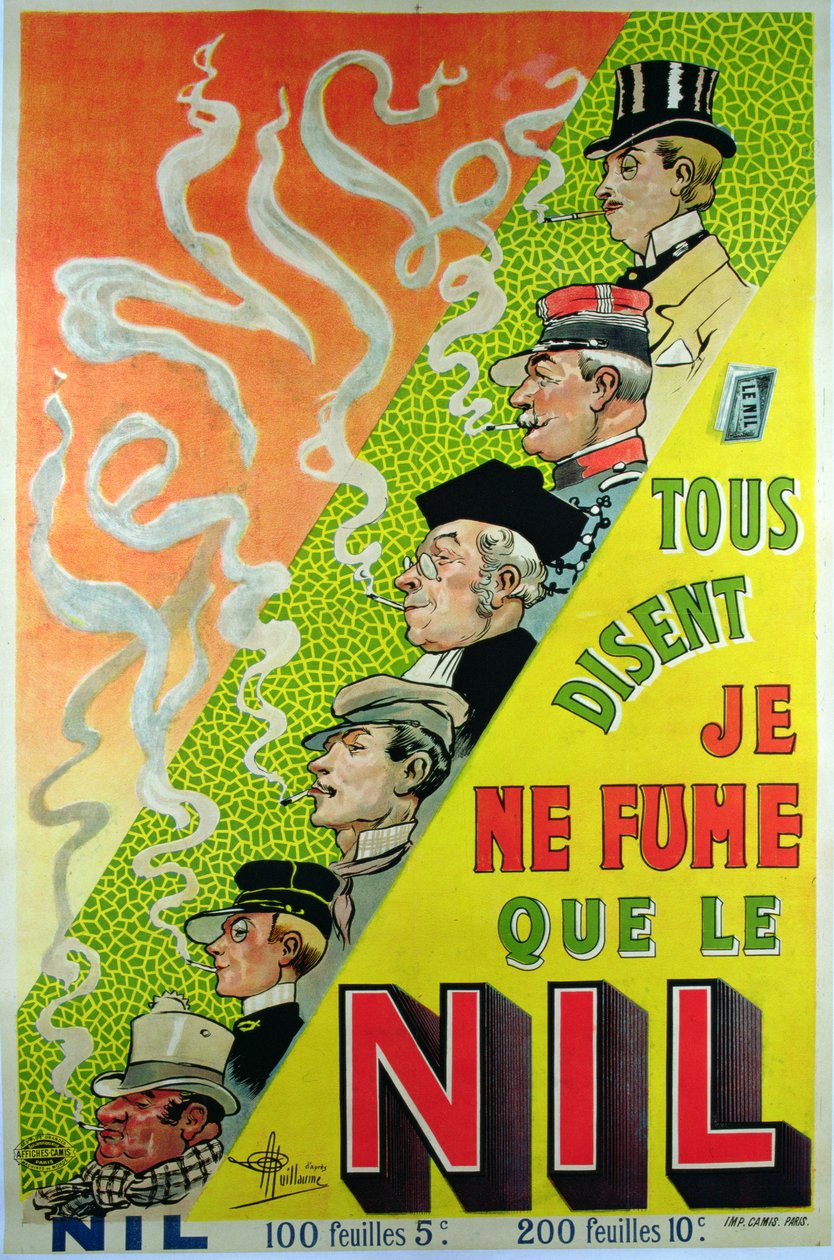 Affiche publicitaire pour la marque de cigarettes, Le Nil - Albert Guillaume