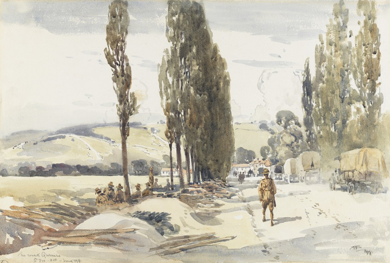 Route vers Querrieu, 1918 - Albert Henry Fullwood