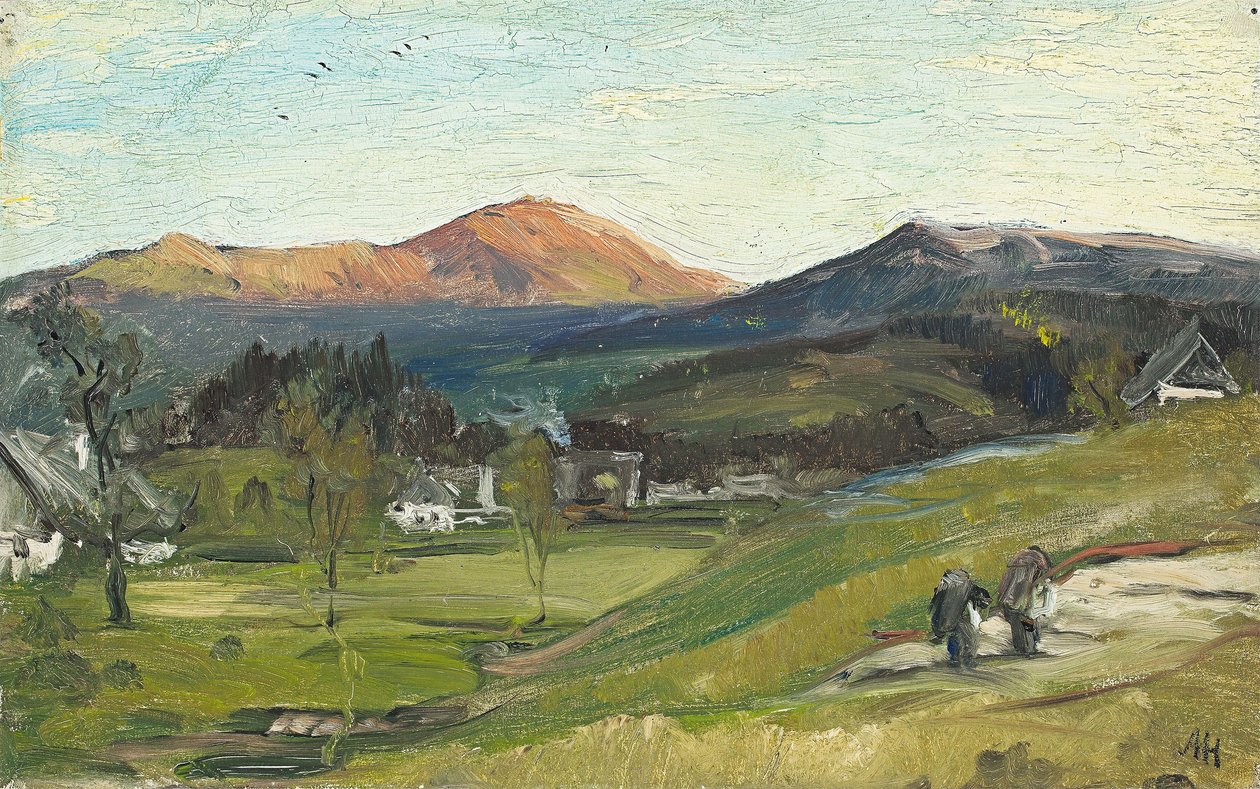 Albert Hertel - Vue sur Krummhübel et le Schneekoppe, 1862 - Albert Hertel