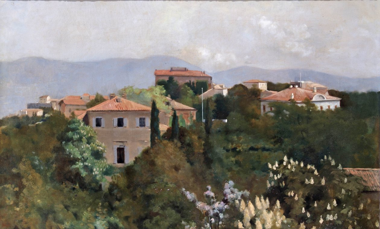 Maisons au sommet de la colline à Trieste, vers 1889 - Albert Letchford