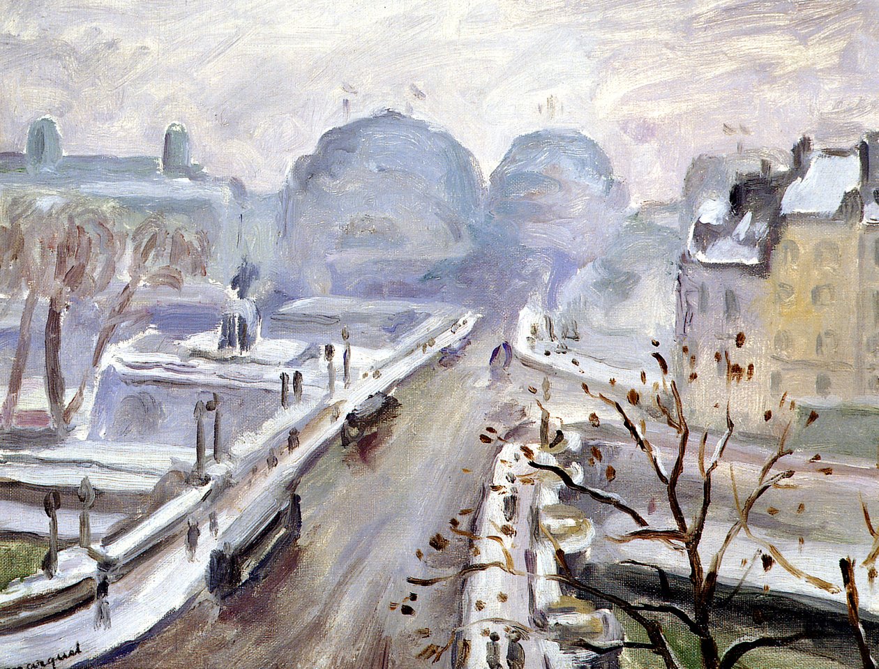 French: Pont Neuf sous la neige - Albert Marquet