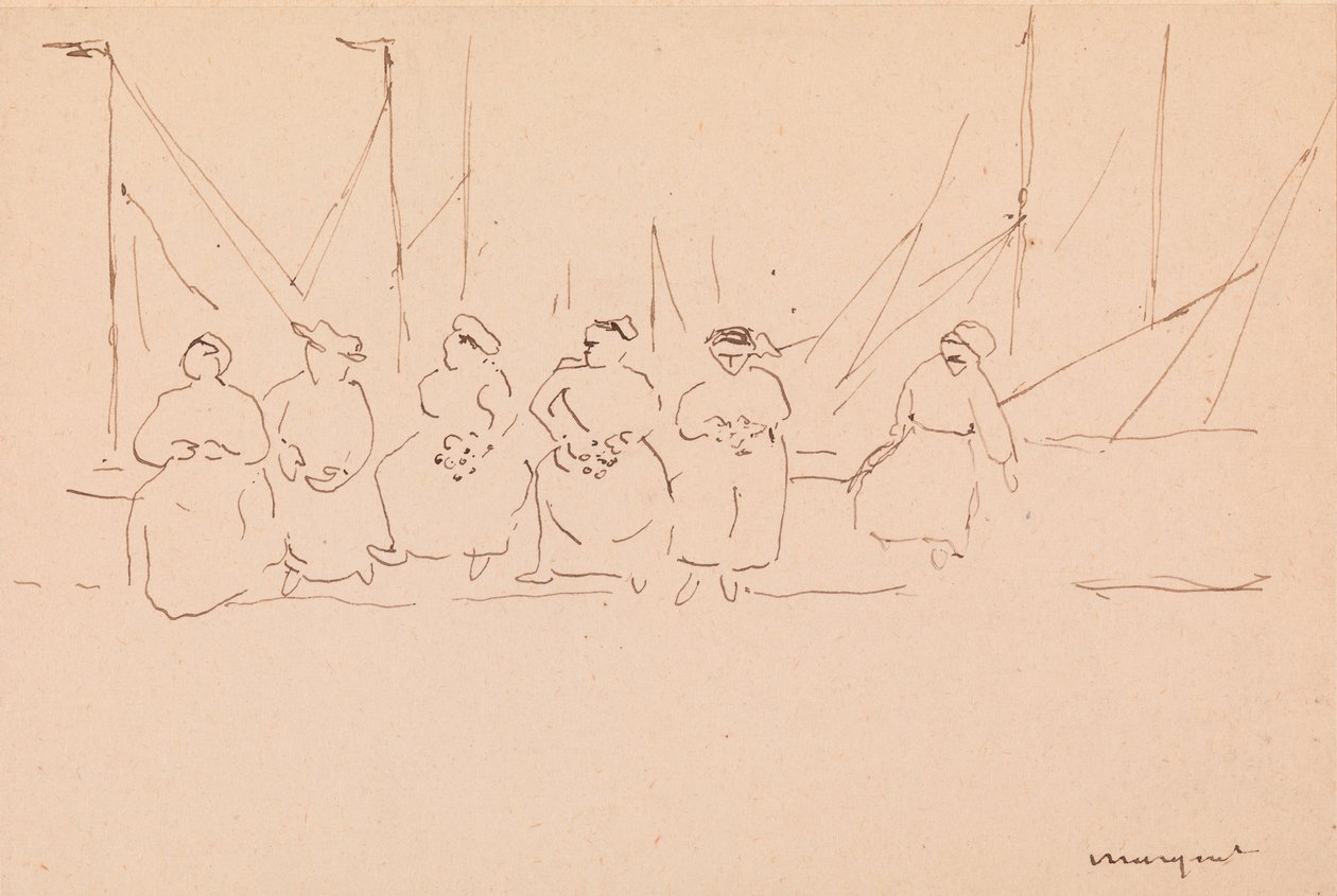 Six femmes sur un quai - Albert Marquet