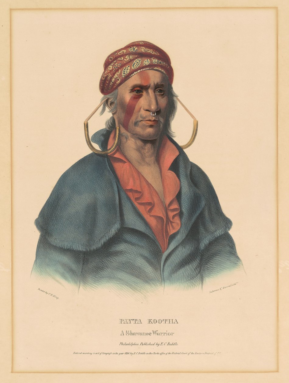 Payta Kootha, un guerrier Shawnee - Albert Newsam, after Henry Inman, after Charles Bird King