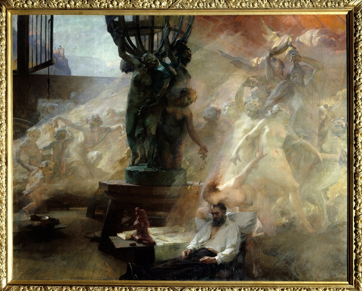 La mort de Jean-Baptiste Carpeaux (peinture par Albert Maignan) - Albert Pierre Rene Maignan