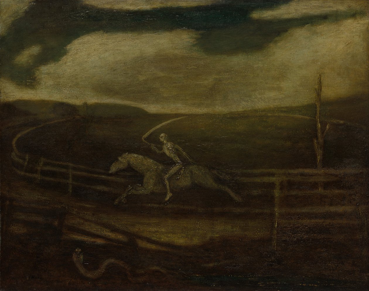 La piste de course Mort sur un cheval pâle, vers 1896-1908 - Albert Pinkham Ryder