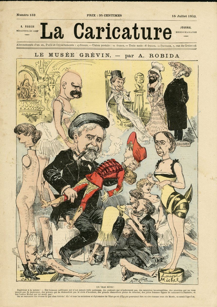 Illustration par Albert Robida (1848-1926) pour la couverture de La Caricature (1880) - Albert Robida