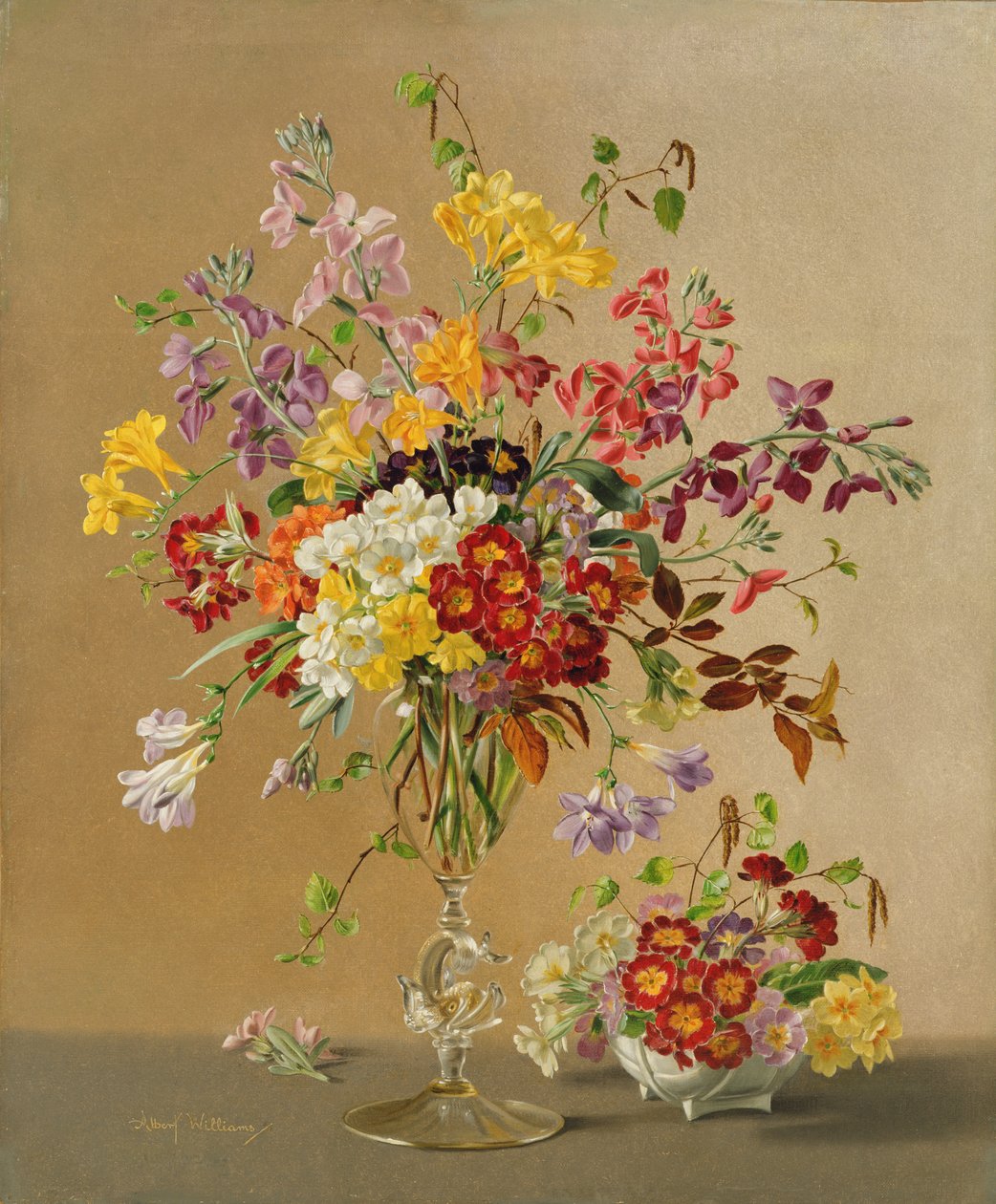 Freesias et primevères - Albert Williams