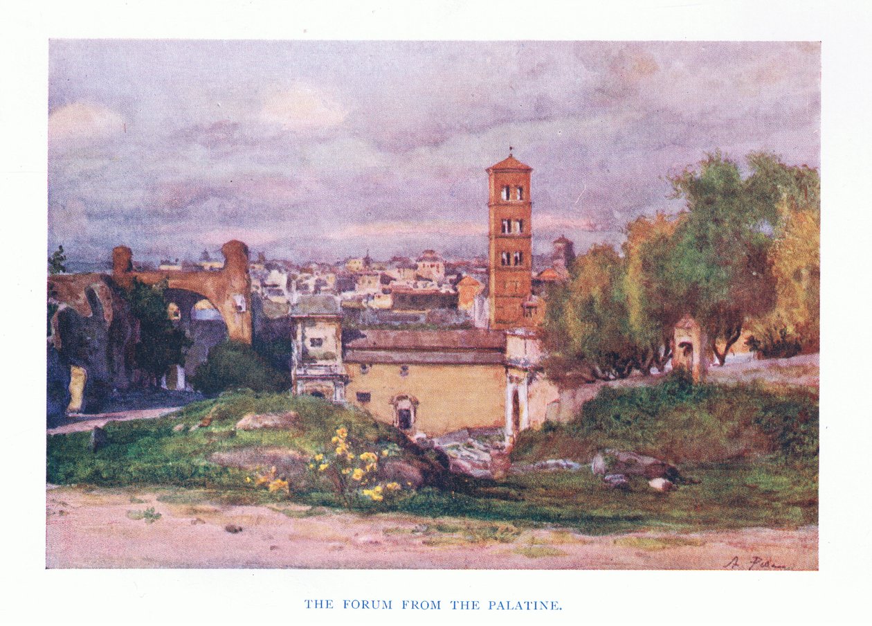 Le Forum, depuis le Palatin, de Rome publié par A & C Black Ltd, 1925 - Alberto Pisa