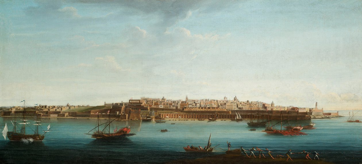 Une des sept vues de La Valette, Malte et ses environs, c.1753 - Alberto Pullicino