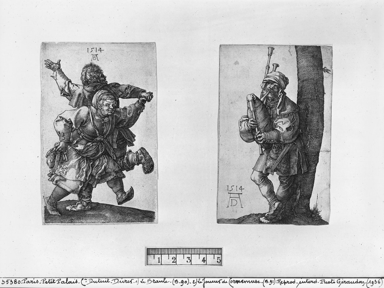 Paysans dansants et joueur de cornemuse, 1514 - Albrecht Dürer