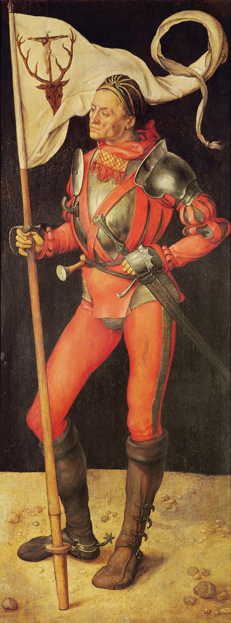 Lukas Paumgartner représenté comme Saint Eustache, panneau droit du retable Paumgartner, c.1500 - Albrecht Dürer