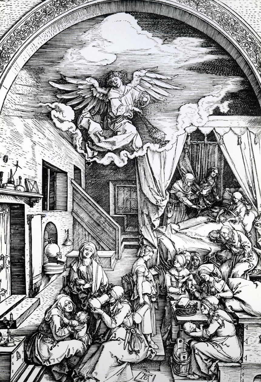 La Naissance de la Vierge, du Cycle de la Vie de la Vierge, 1511 - Albrecht Dürer