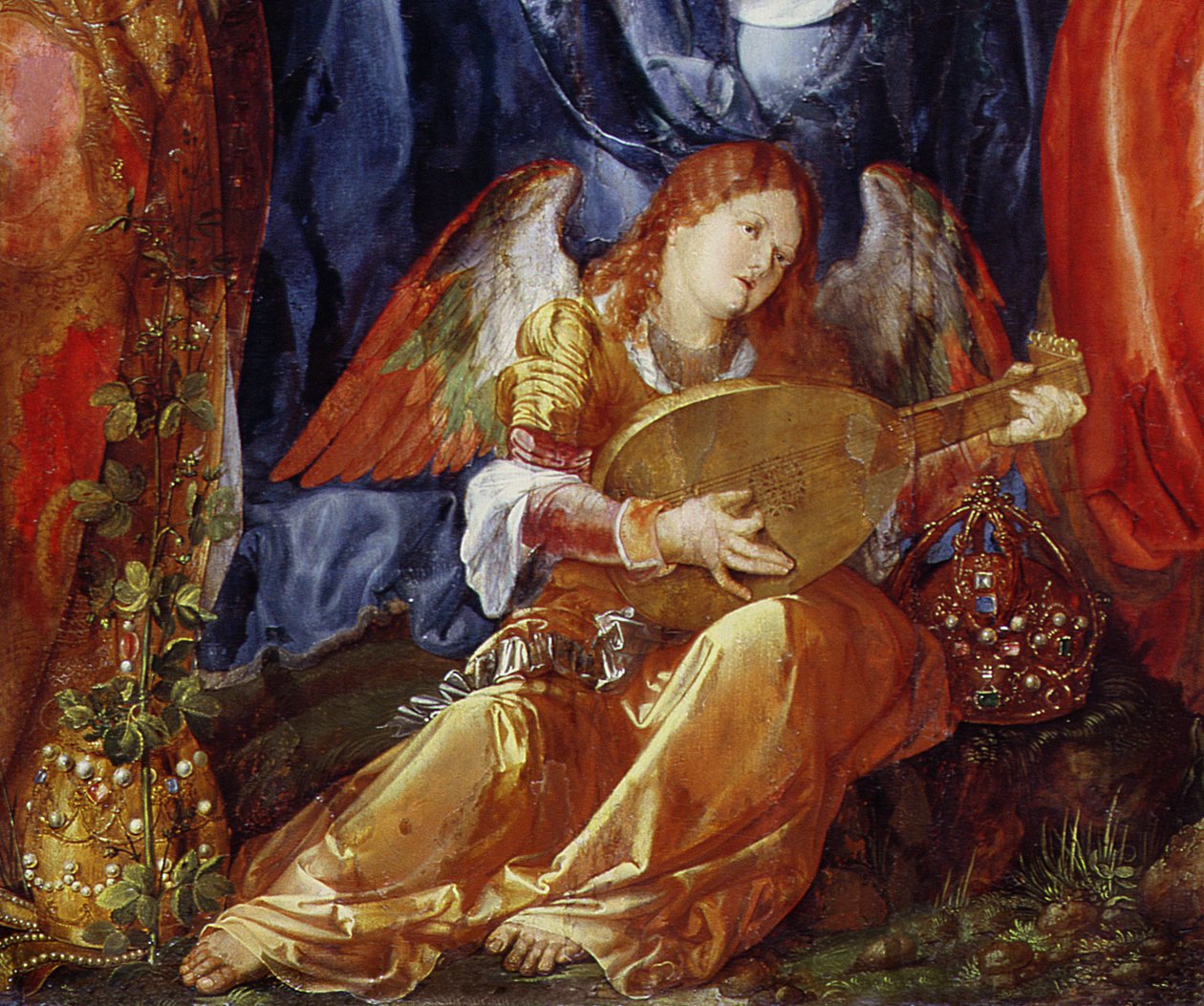 La fête des guirlandes de roses, détail de l