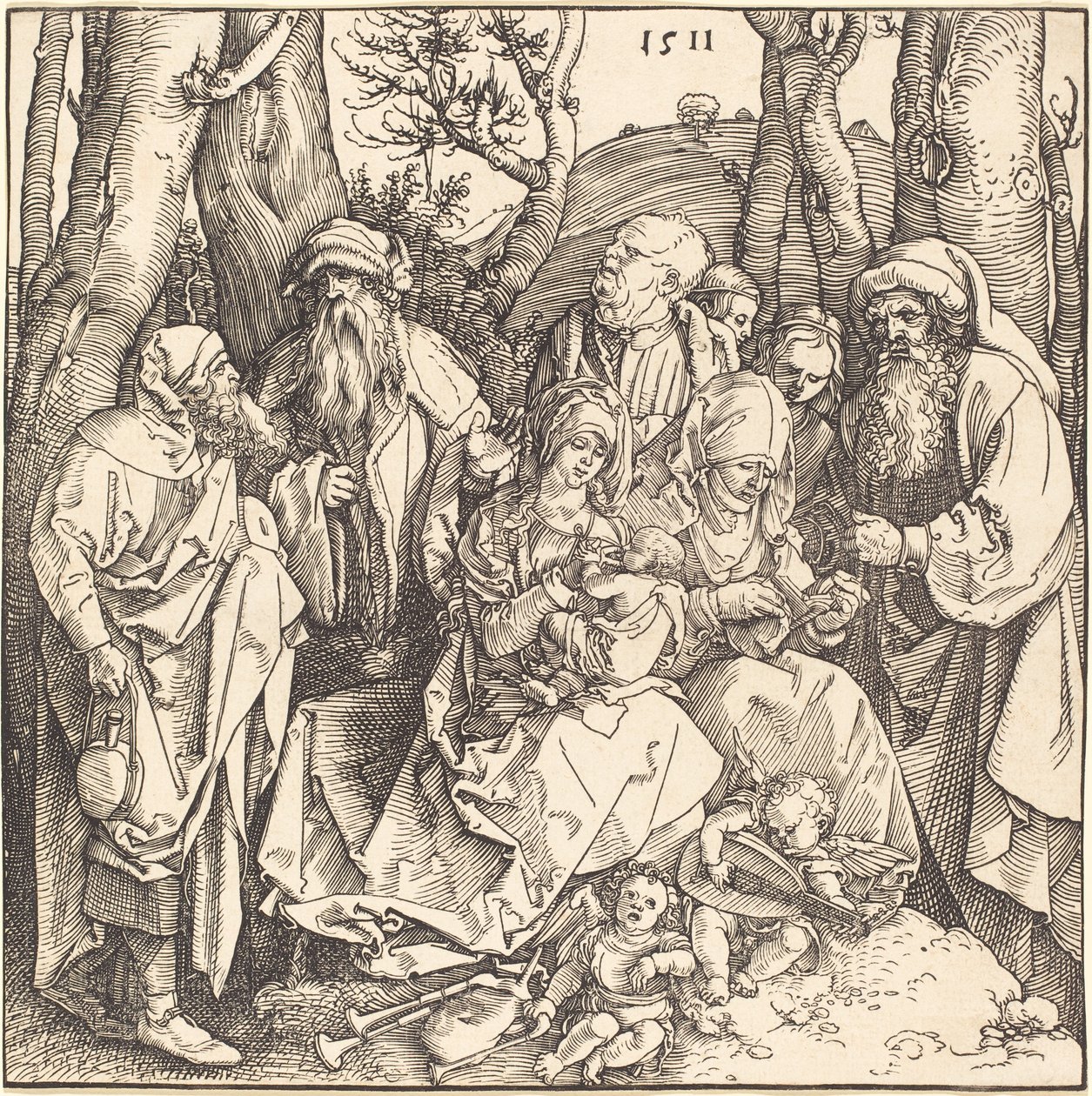 La Sainte Famille avec deux anges musiciens - Albrecht Dürer