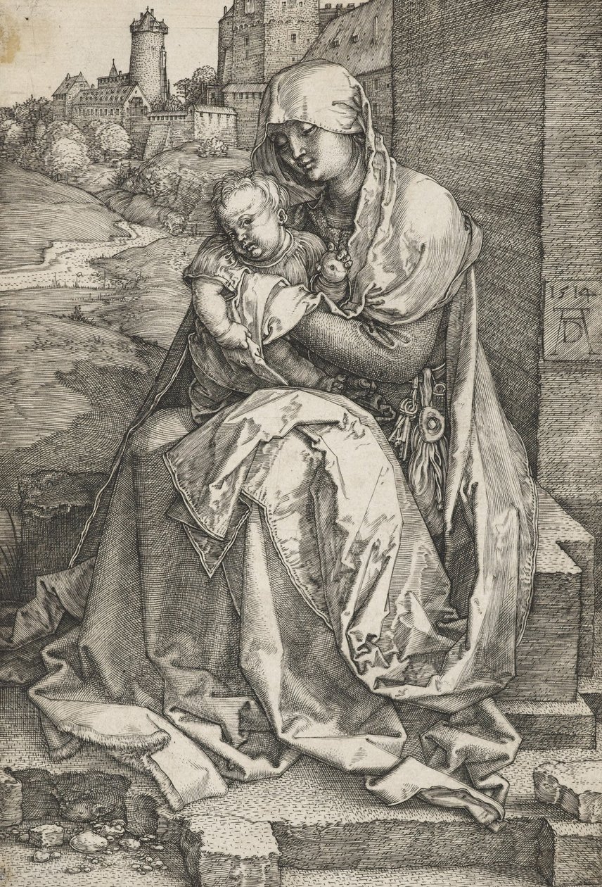 La Vierge assise près d