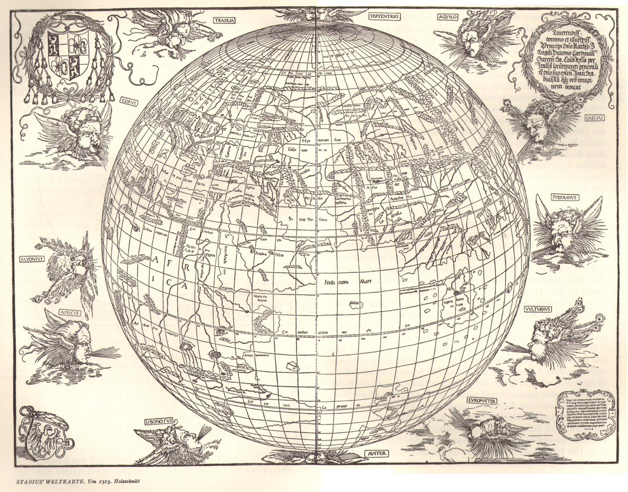 Ceci est probablement la première représentation en perspective de la Terre comme un globe - Albrecht Dürer Johannes Stabius