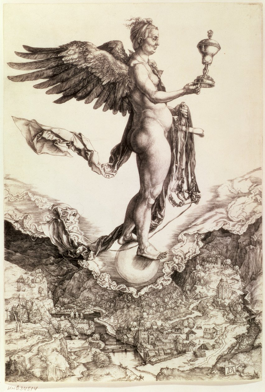 Némésis, 1501-2 (gravure en ligne) - Albrecht Dürer