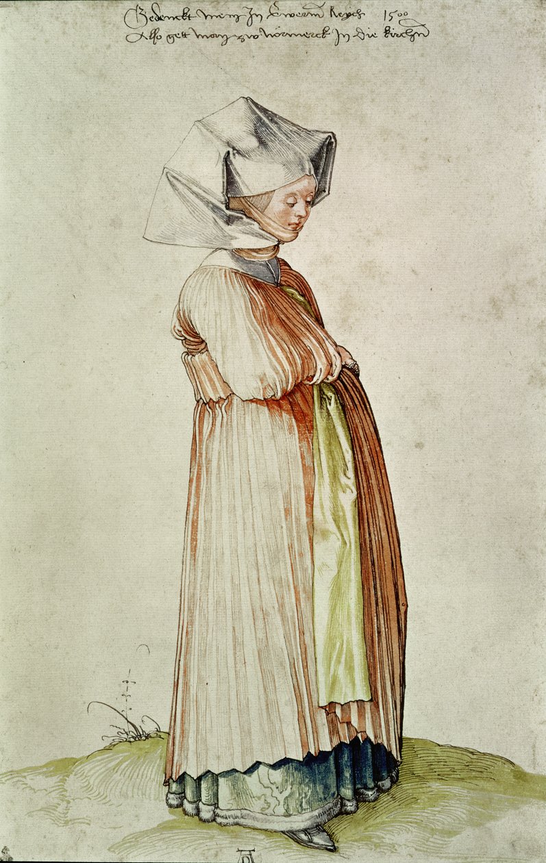 Femme de Nuremberg, aquarelle - Albrecht Dürer