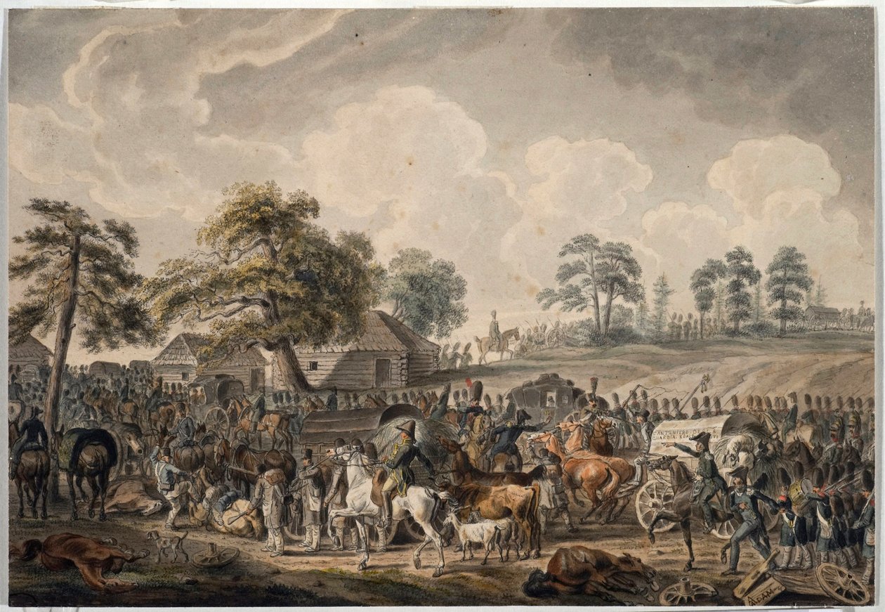 La Grande Armée traverse le fleuve Daugava le 24 juillet 1812 - Albrecht Adam
