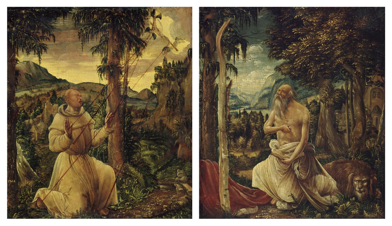 La stigmatisation de saint François / La pénitence de saint Jérôme - Albrecht Altdorfer