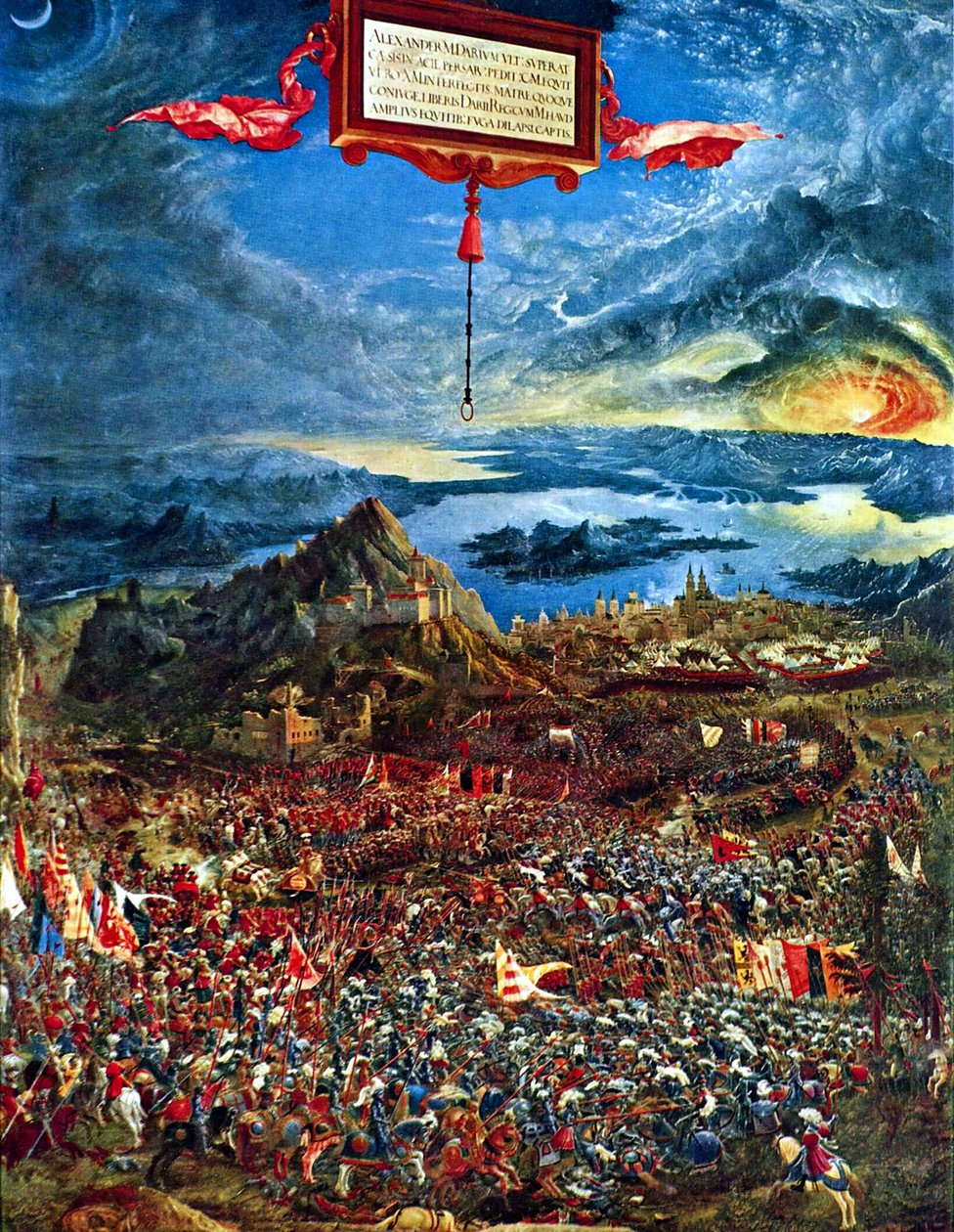 French : Historien cycle : Alexanderschlacht (Schlacht bei Issus) The Battle of Alexander at Issus - Albrecht Altdorfer