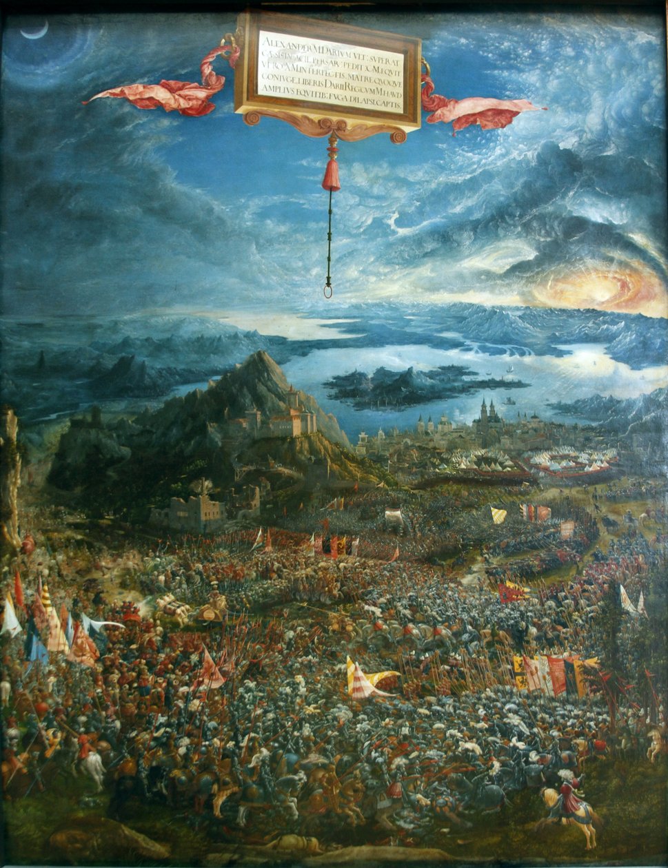 French : Historien cycle : Alexanderschlacht (Schlacht bei Issus) The Battle of Alexander at Issus - Albrecht Altdorfer