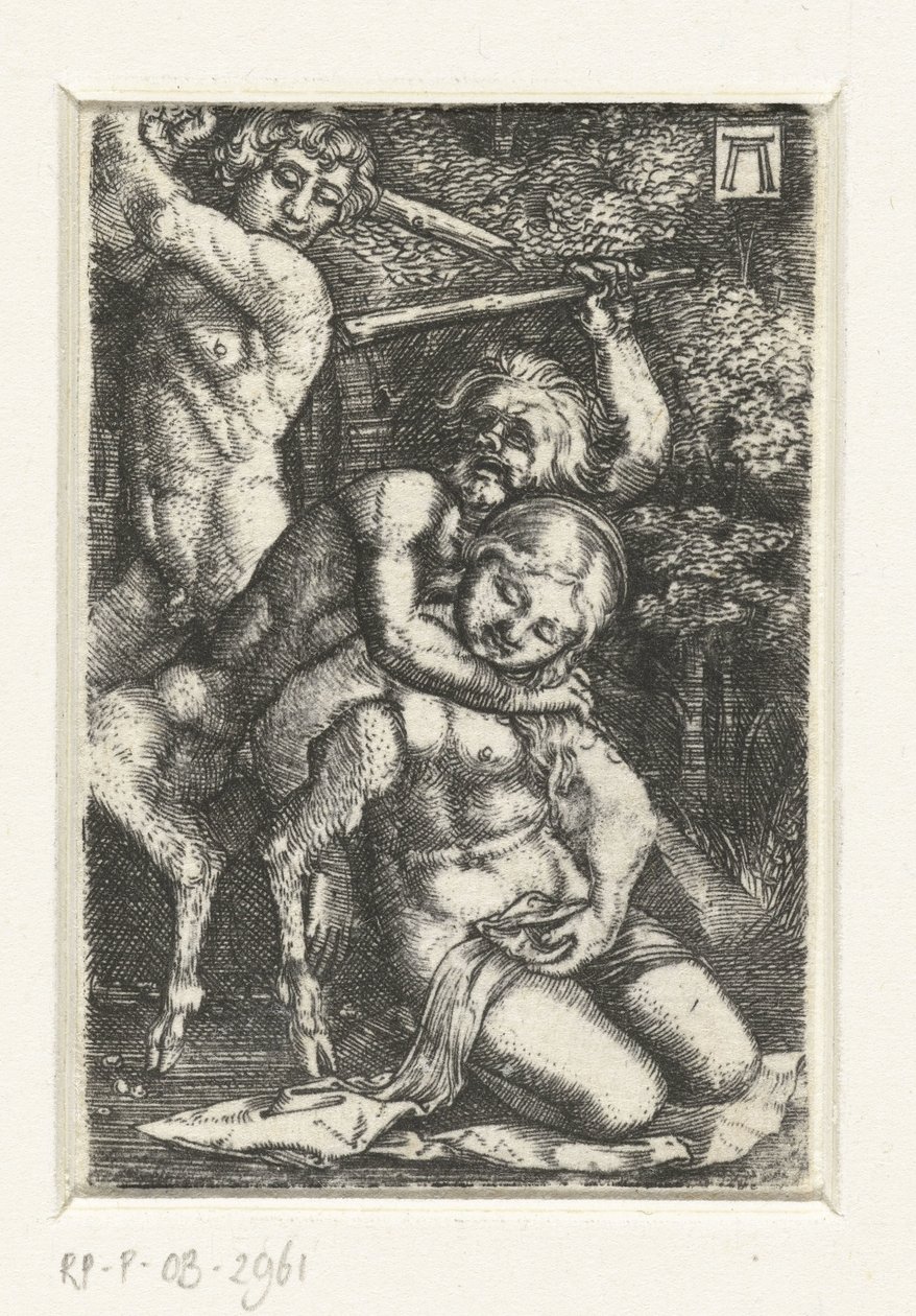 Satyre et un homme se battent pour une femme - Albrecht Altdorfer