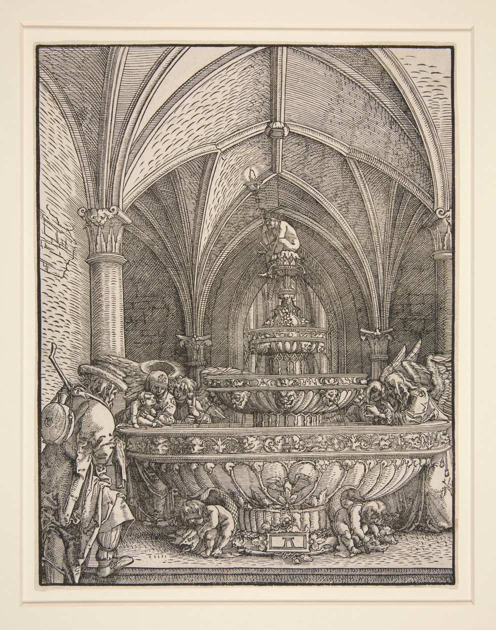 La Sainte Famille en fuite en Égypte à une fontaine - Albrecht Altdorfer