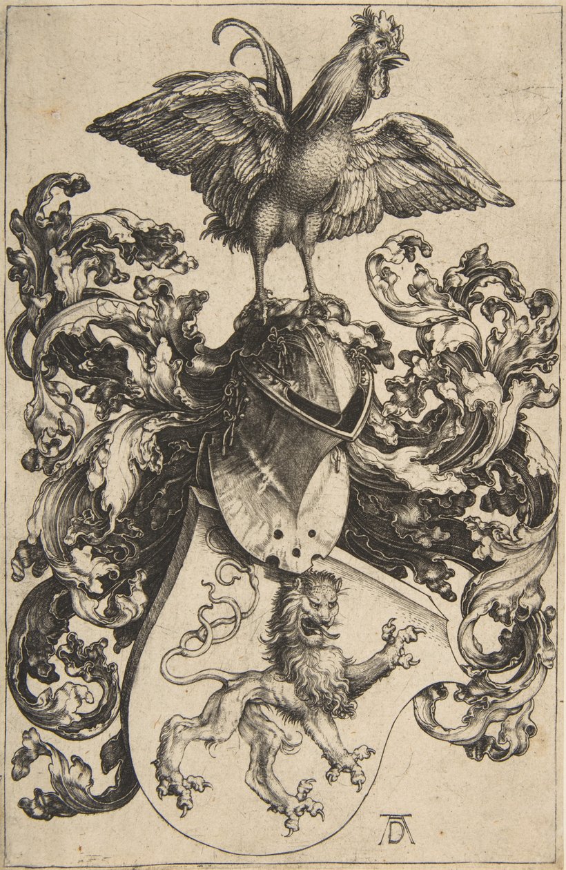 37 Armoiries avec lion et coq - Albrecht Dürer