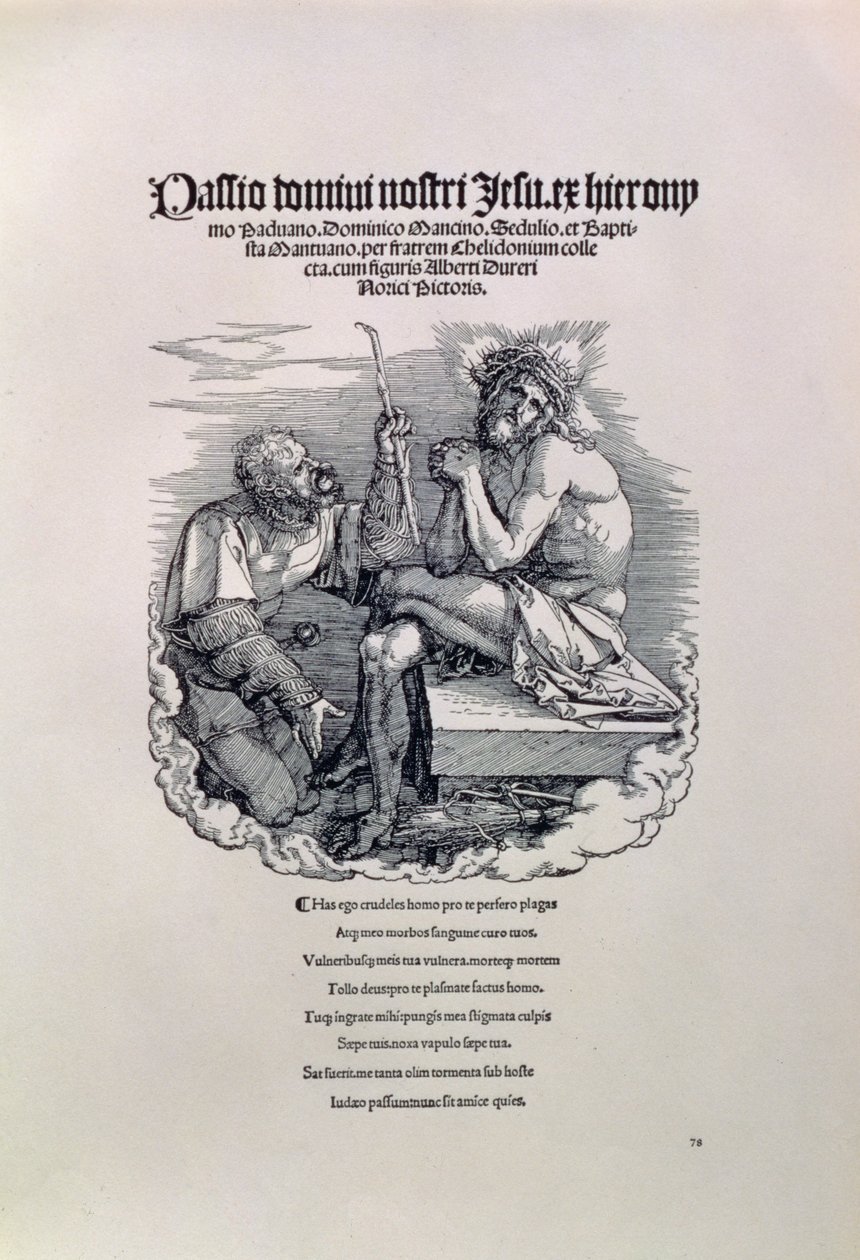 Un soldat romain se moquant du Christ, avec le nom de l
