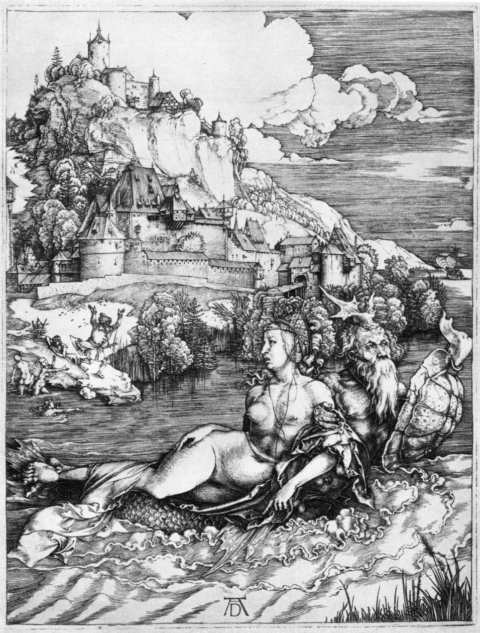 Un monstre marin emportant une princesse, 1500 - Albrecht Dürer