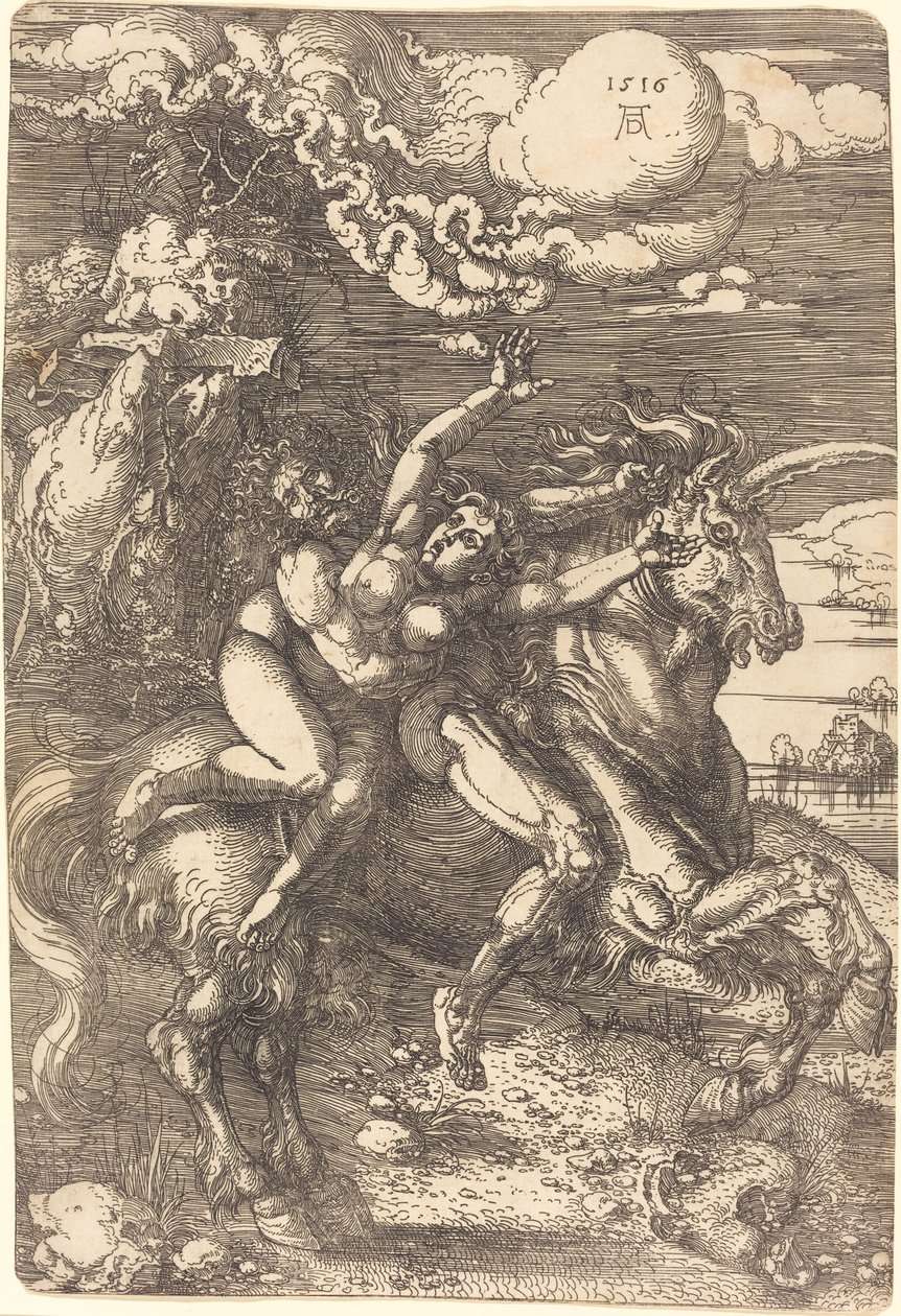 Enlèvement sur une licorne - Albrecht Dürer